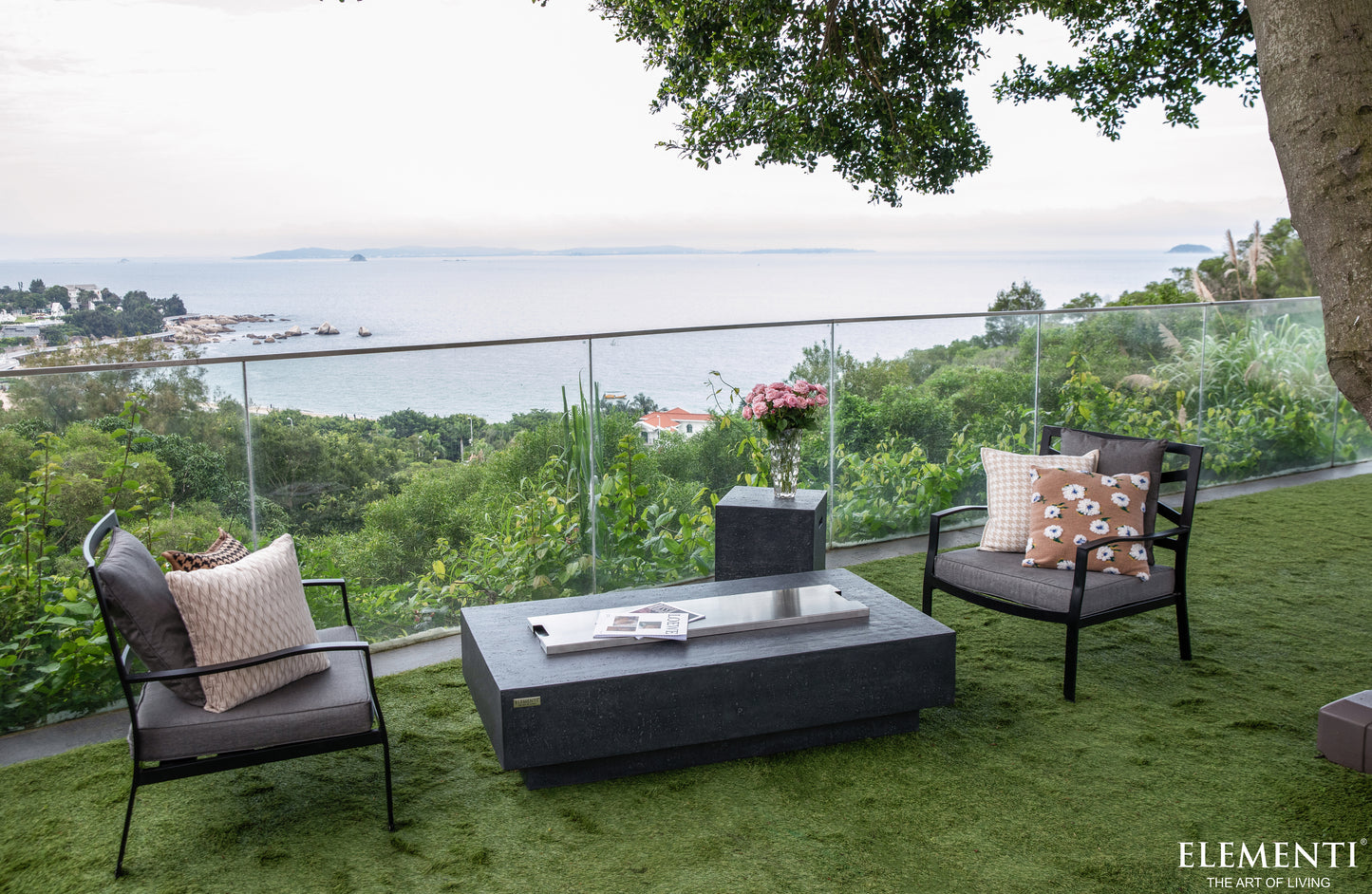 Hampton 56" Dark Grey Concrete Outdoor Fire Table (OFG139)