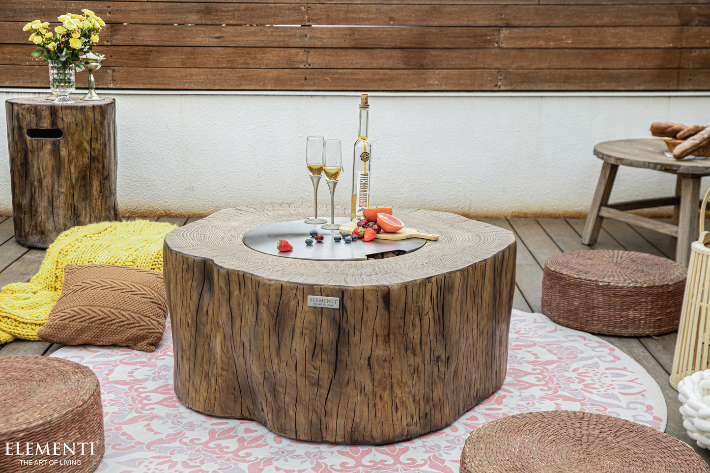 Manchester 42" Redwood Concrete Outdoor Fire Table (OFG145RW)