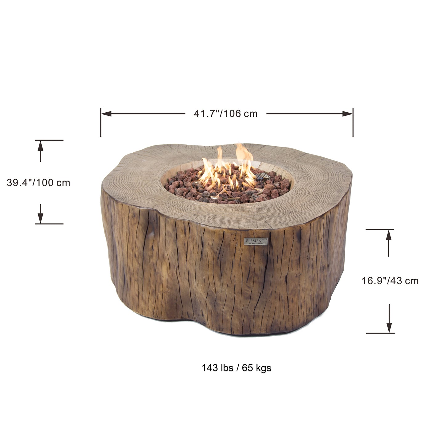 Manchester 42" Redwood Concrete Outdoor Fire Table (OFG145RW)