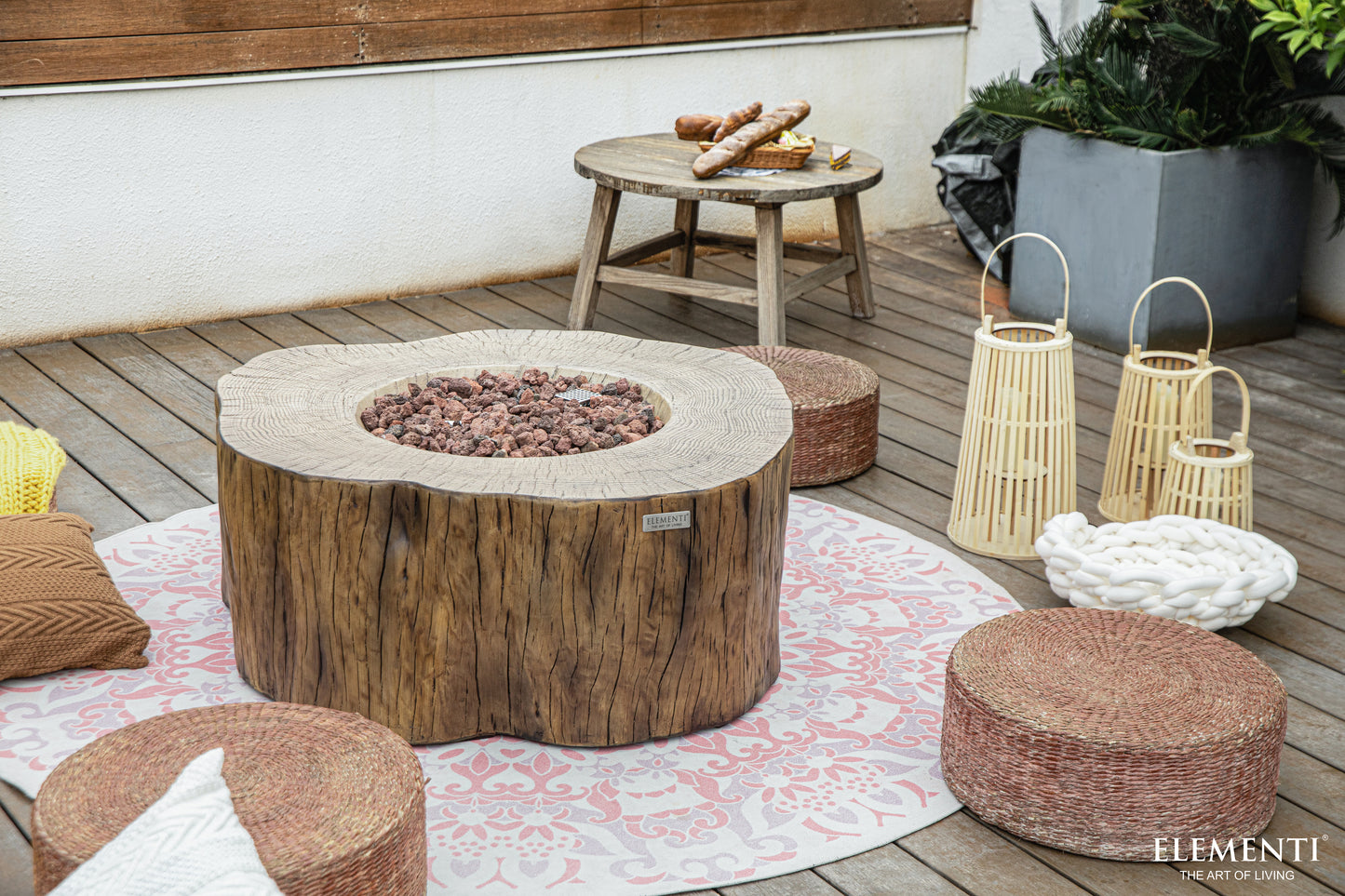 Manchester 42" Redwood Concrete Outdoor Fire Table (OFG145RW)