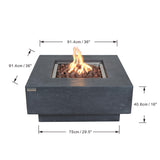 Elementi Manhattan Fire Table Square Concrete Fire Pit  (OFG103DG)