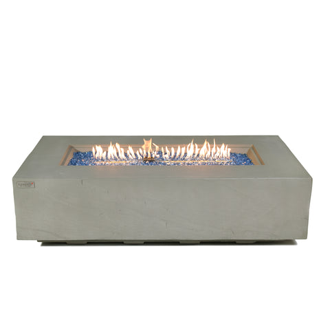 Elementi Plus Meteora Fire Table Rectangular Concrete Fire Table (OFG410SG )