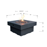 Modeno Branford Fire Table Square Concrete Fire Pit (OFG141BK)