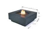 Elementi Plus Bergen Cast Concrete Square Fire Table