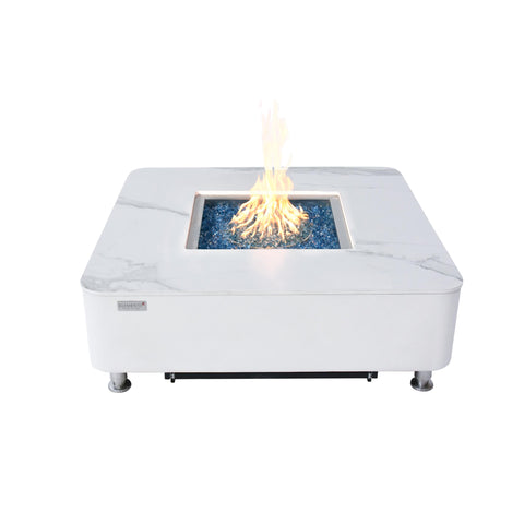 Elementi Plus  ANNECY Marble Porcelain Square Fire Table （OFP101BW ）