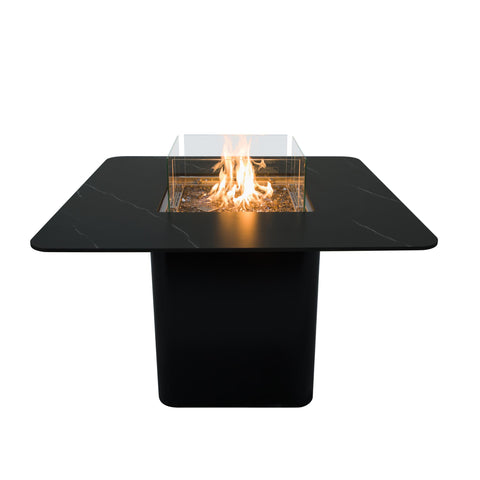 Elementi Plus  ANNECY Marble Porcelain Square Fire Table （OFP202BB）