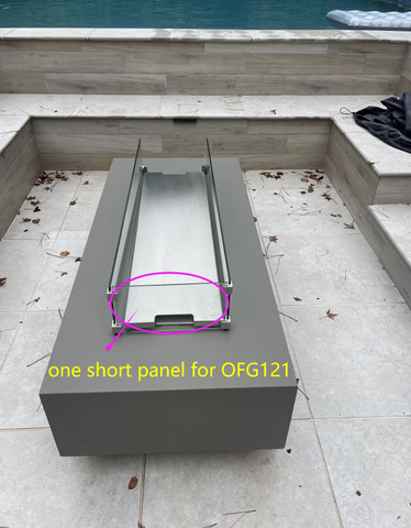 One Piece Short Panel for Granville Fire Table of OFG121