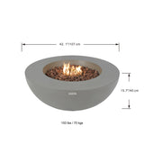 Elementi Lunar Bowl Fire Table Round Concrete Fire Pit (OFG101)